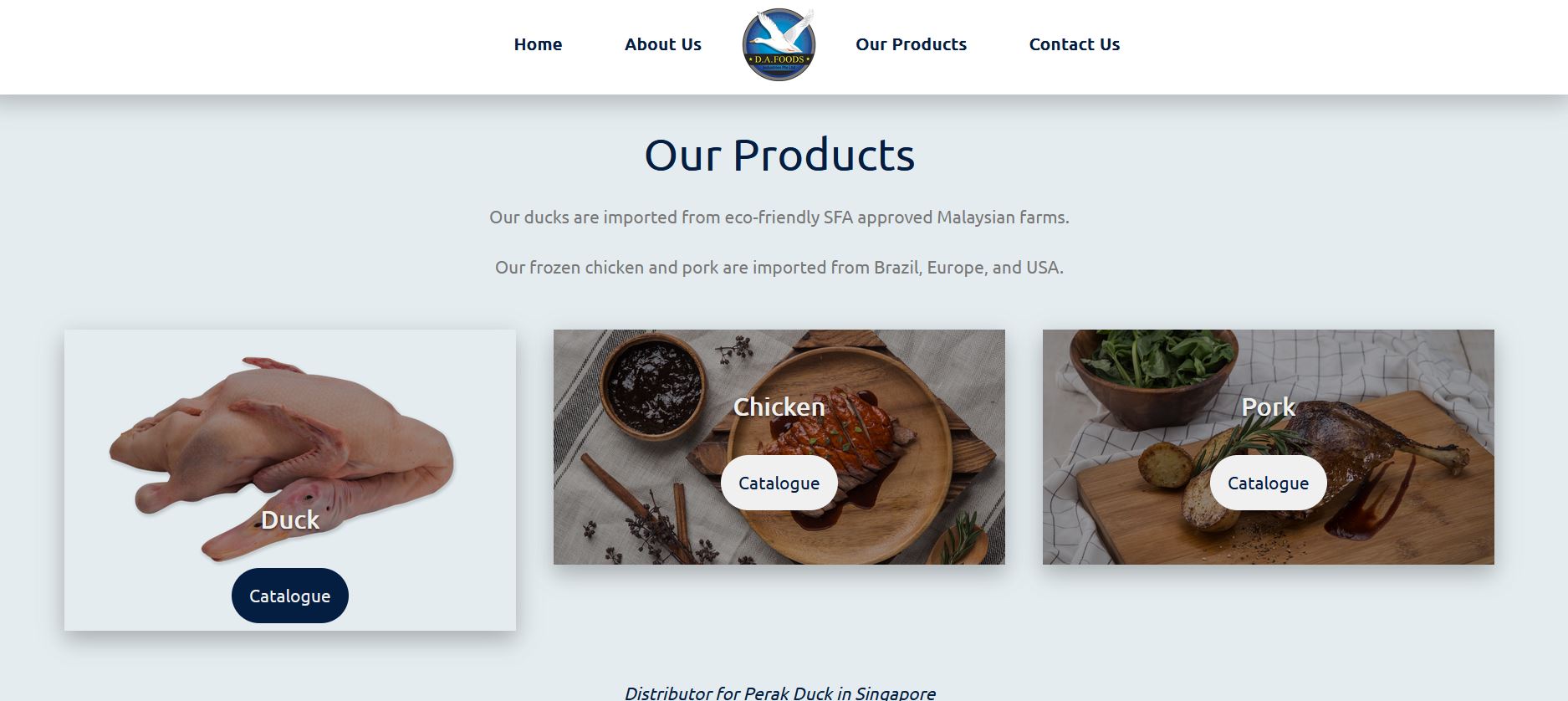 DA Foods product page